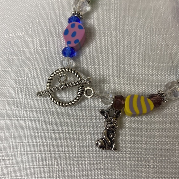 Handcrafted Easter Egg w/Bunny Charm Bracelet - Picture 3 of 5